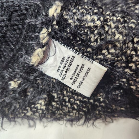 Sioni Women's Size Large Fuzzy Striped Cardigan Open - Picture 4 of 6